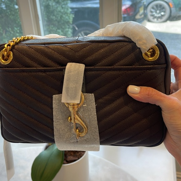 SOLD!!!!! NWT REBECCA MINKOFF EDIE ZIP SHOULDER LEATHER BAG IN CIGARO - Picture 3 of 12